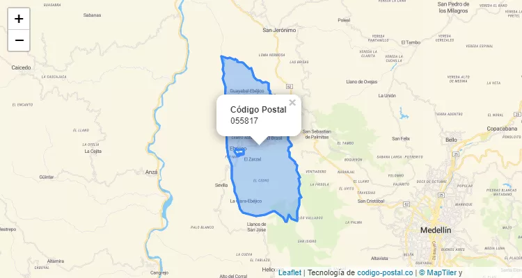 Código Postal Vereda Nariño, Ebéjico