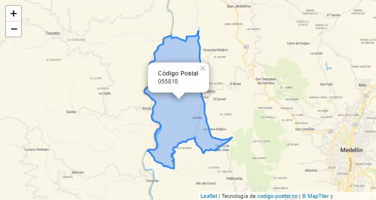Código Postal Vereda Guayabal, Ebéjico