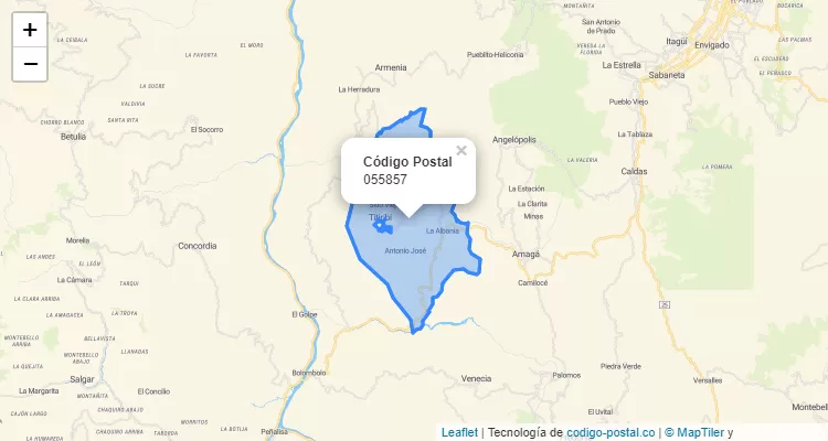 Código Postal Vereda Cerro Tusa, Titiribí