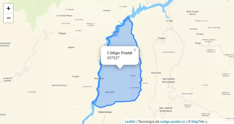 Código Postal 057027 en Colombia