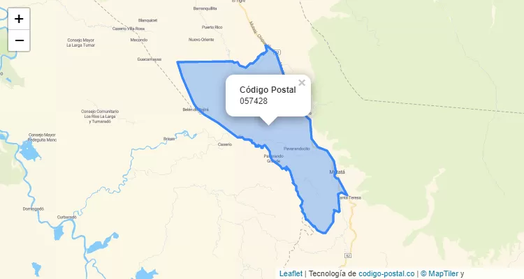 Código Postal Vereda Porroso, Mutatá