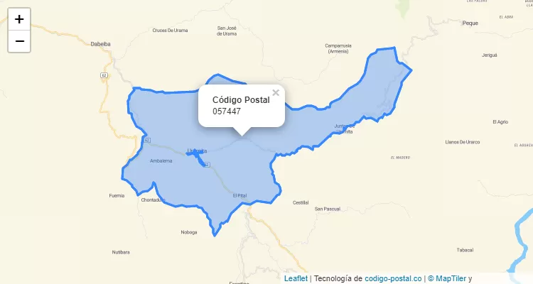 Código Postal Vereda El Pital, Uramita
