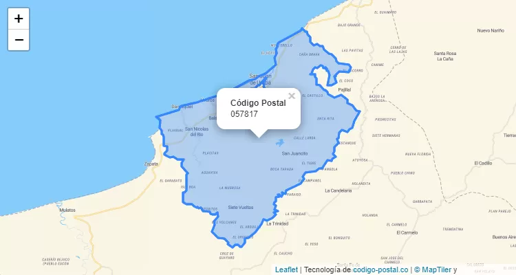 Código Postal Vereda El Cedrito, San Juan de Urabá