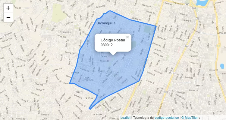 ZIP Code Locality Avenida de La Salud, Barranquilla