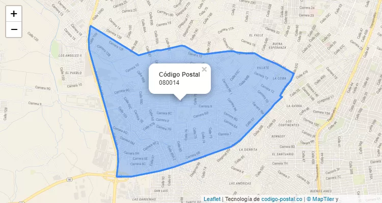 ZIP Code Locality California, Barranquilla