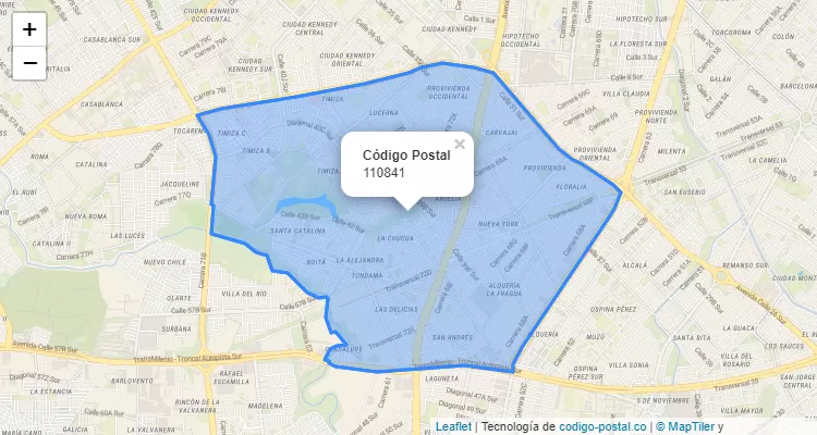 Código Postal Barrio La Campiña en Kennedy, Bogotá