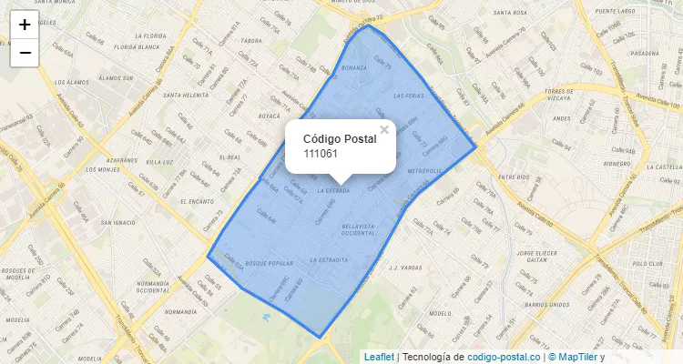 ZIP Code Locality Bonanza in Engativa, Bogotá
