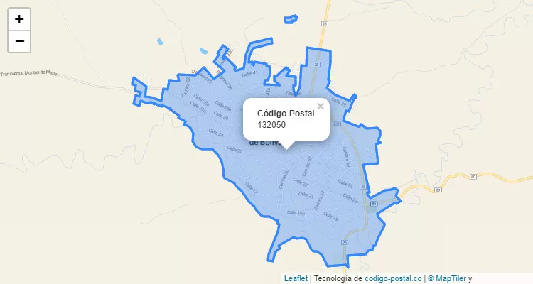 Código Postal Barrio Centro, El Carmen de Bolivar