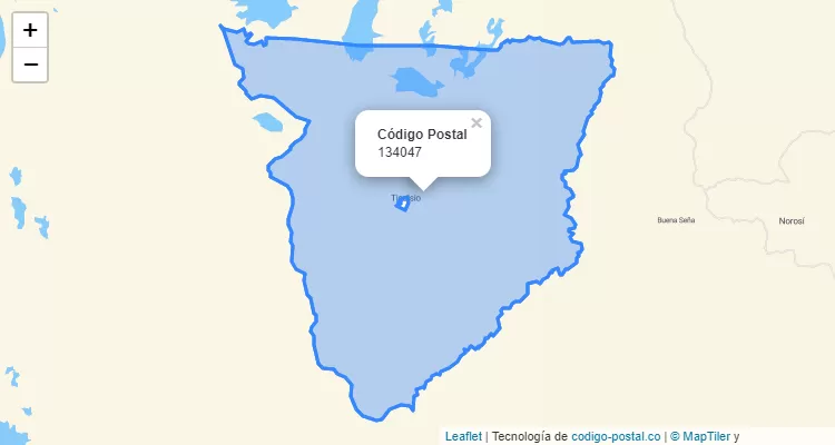 Código Postal 134047 en Colombia