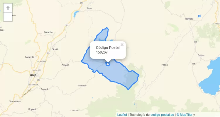 Código Postal Vereda Cunuca, Toca