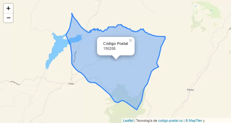 Código Postal Vereda Suaneme, Toca