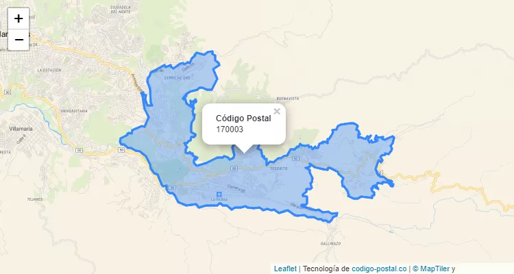 ZIP Code Locality Alta Suiza, Manizales