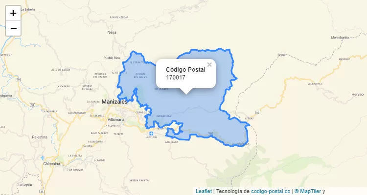 ZIP Code Neighborhood Río Blanco, Manizales