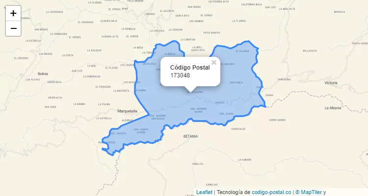 Código Postal Vereda Guayaquil, Marquetalia
