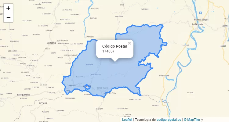 Código Postal Vereda Cerro Gordo, Victoria