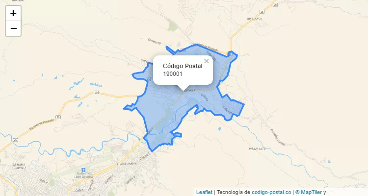 ZIP Code Locality El Tablazo, Popayan