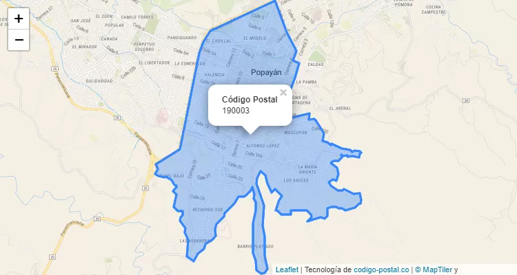 ZIP Code Locality Argentina, Popayan