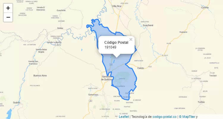 ZIP Code Neighborhood Marañón, Santander de Quilichao