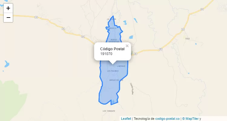 ZIP Code Neighborhood Morales Arrozal, Caloto
