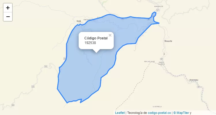 ZIP Code Neighborhood La Manga, Inzá
