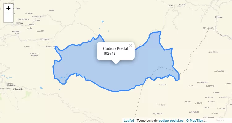 ZIP Code Neighborhood San Vicente, Inzá