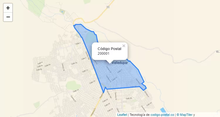 ZIP Code Locality Los Campanos, Valledupar