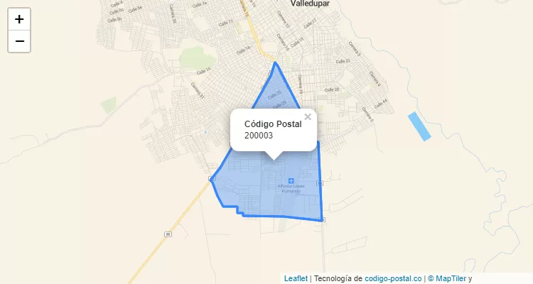 ZIP Code Locality Colegio Loperena, Valledupar