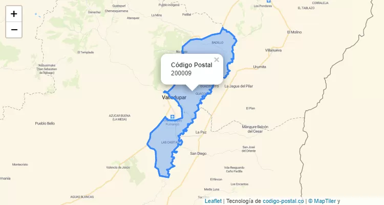 ZIP Code Neighborhood Los Sanjones, Valledupar