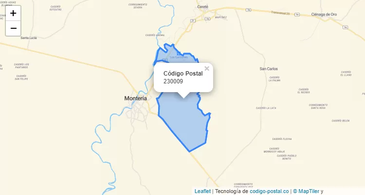 ZIP Code Locality Los Cedros, Montería