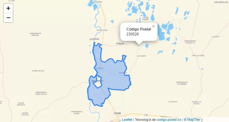 Código Postal Vereda Varital, San Pelayo