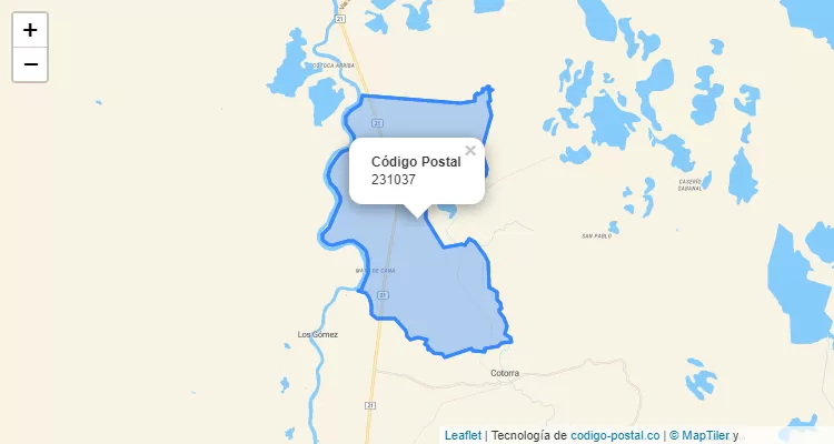 Código Postal 231037 en Colombia