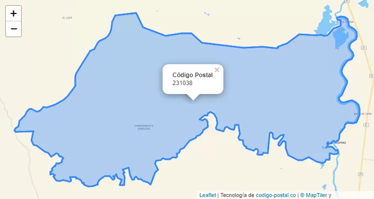 Código Postal 231038 en Colombia