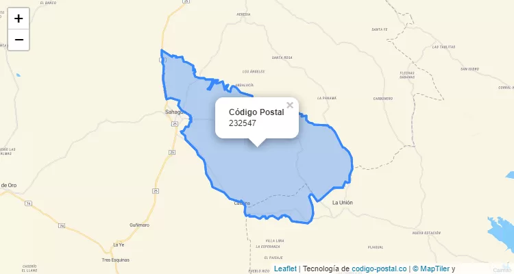 Código Postal Vereda Salguerito, Sahagún
