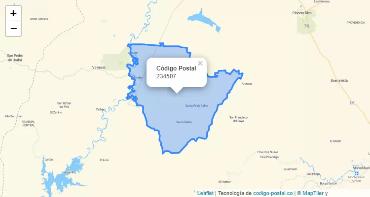 Código Postal Vereda Todos Pensamos, Tierralta