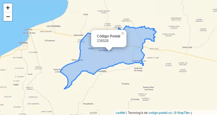 Código Postal 235028 en Colombia