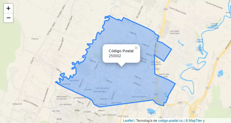 ZIP Code Neighborhood Fragua, Chía