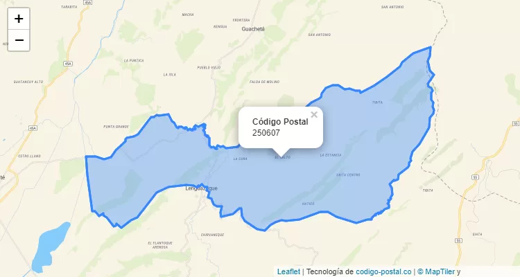 ZIP Code Neighborhood El Salto, Lenguazaque