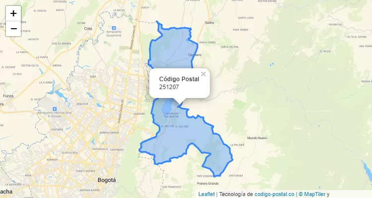 Código Postal Vereda Cartagena, La Calera
