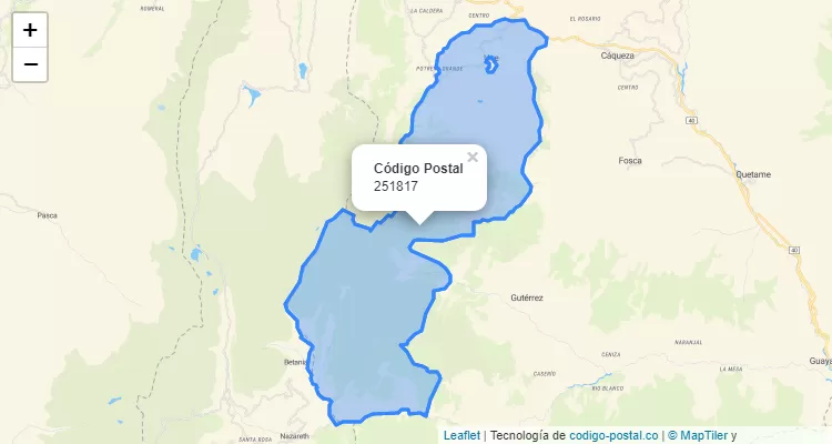 ZIP Code Neighborhood Llano De Chipaque, Une