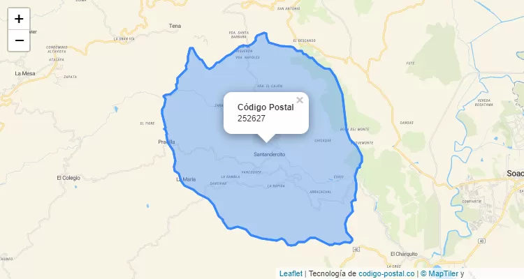 Código Postal Vereda Canoas, San Antonio del Tequendama