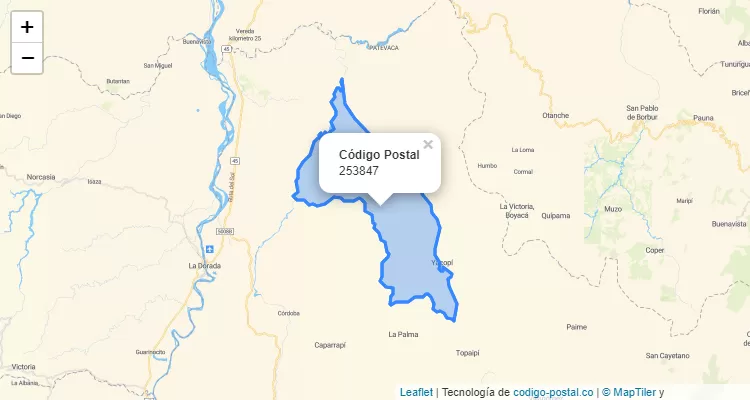 Código Postal Vereda Aguaparales, Yacopí