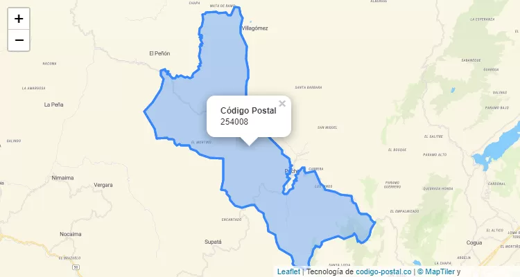 ZIP Code Neighborhood El Cobre, Pacho