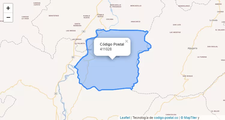 Código Postal Vereda La Palma, Villavieja
