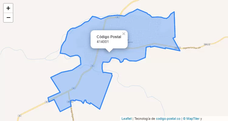 Código Postal Vereda El Tendido, Gigante