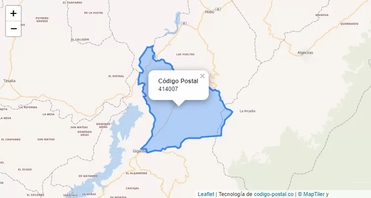 Código Postal Vereda Garrucho, Gigante