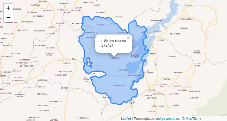 Código Postal Vereda El Vergel, Agrado