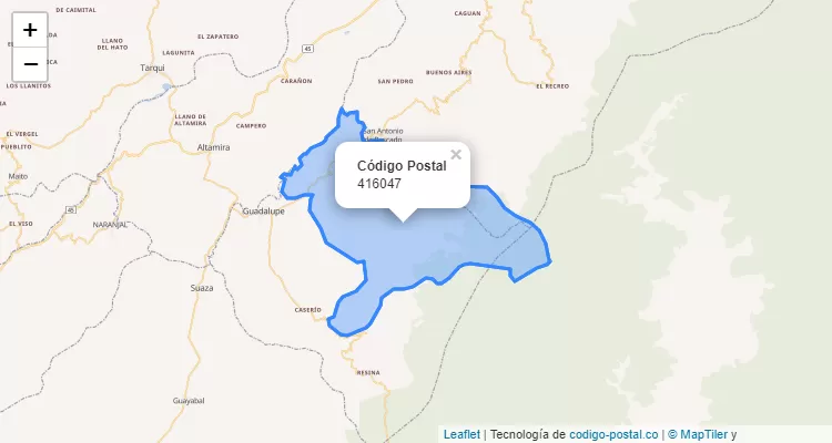 Código Postal Vereda Rancheria, Guadalupe
