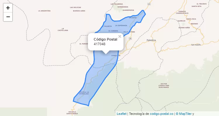 Código Postal Vereda El Carmen, Pitalito