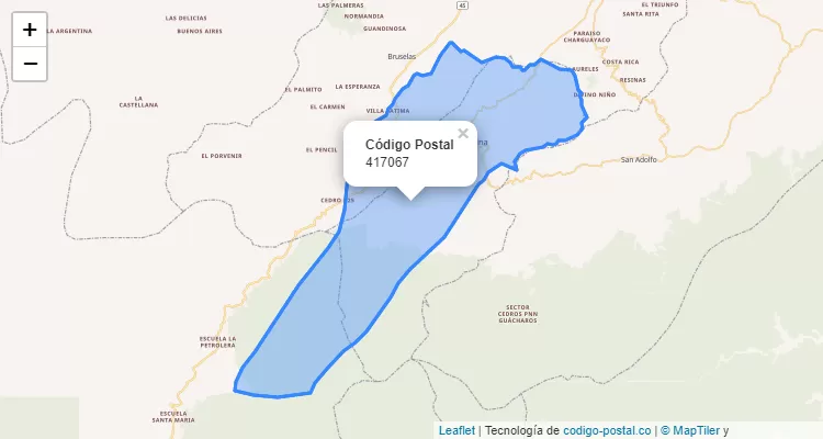 Código Postal Vereda El Carmen, Palestina