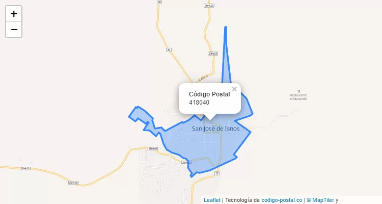 ZIP Code Neighborhood Trebol, Isnos